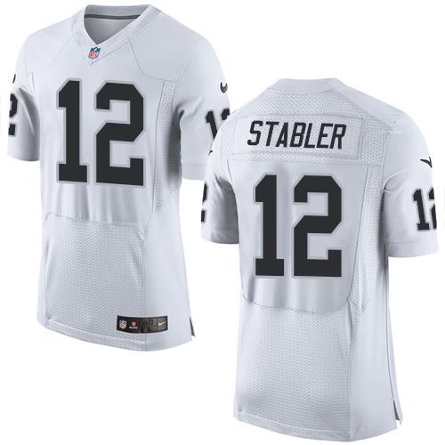 Nike Raiders #12 Kenny Stabler White Men’s Stitched NFL New Elite ...